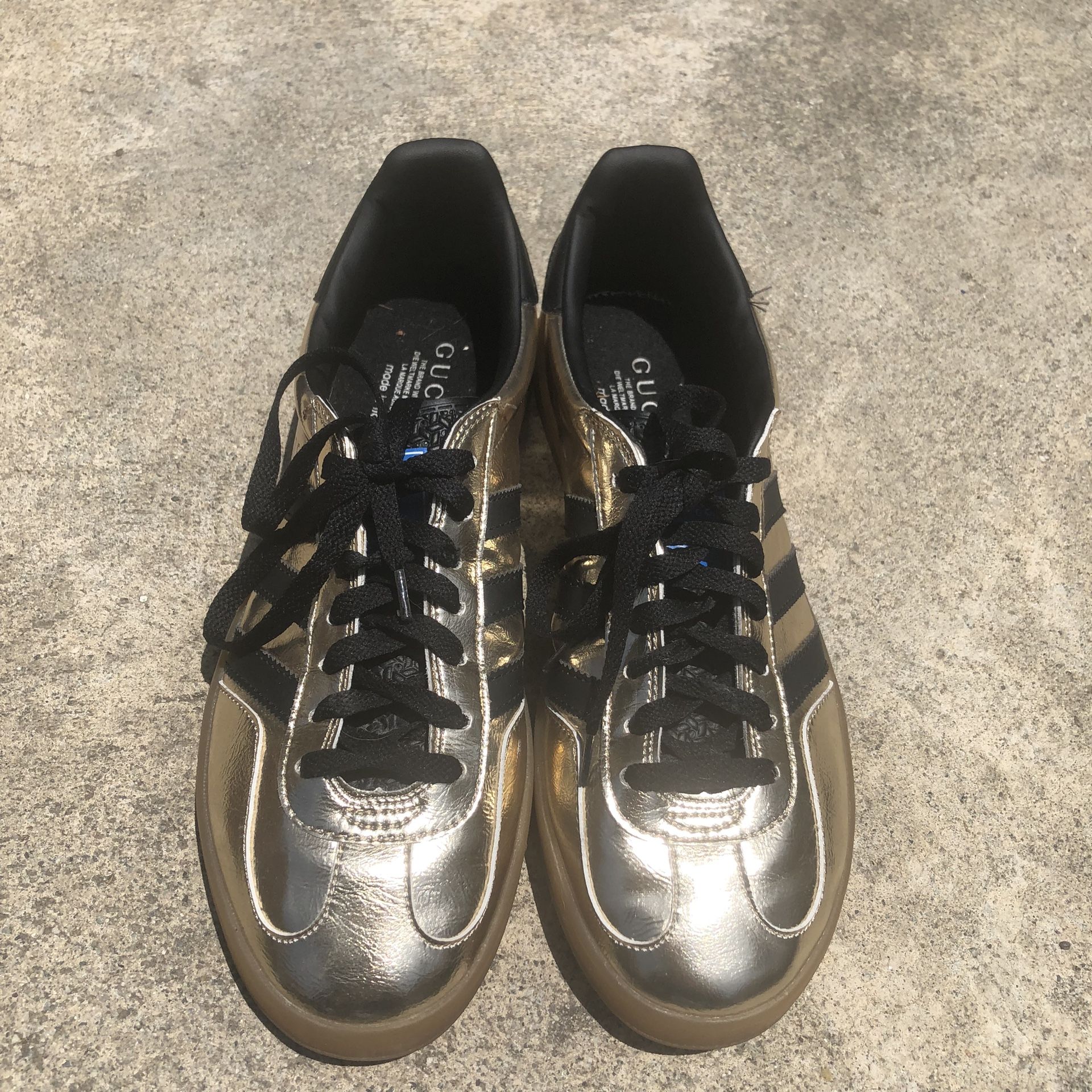 Adidas Gucci Gazelle Metallic Gold Men Shoes Size 10.5 Like New