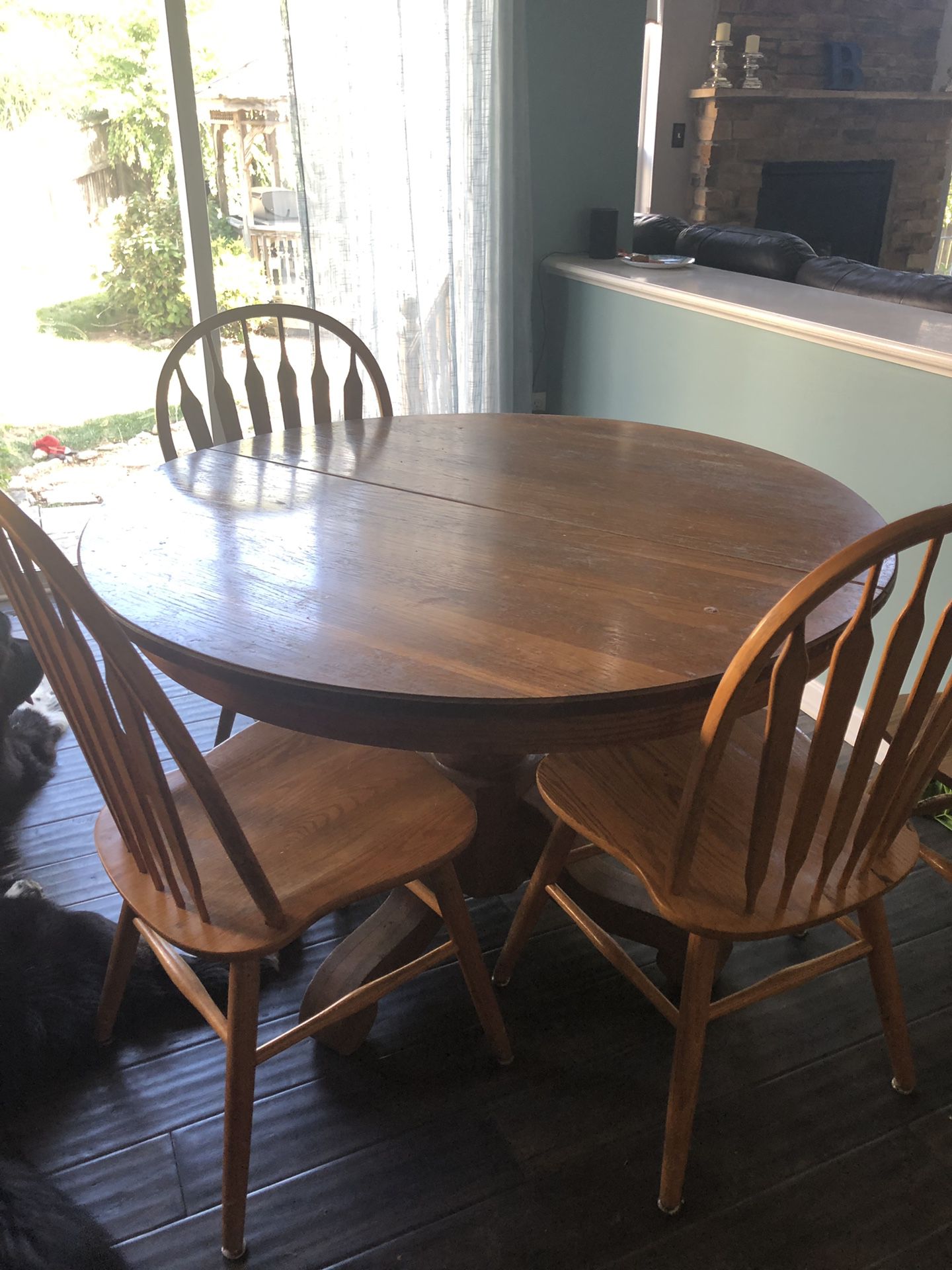 Wood table and 4 chairs