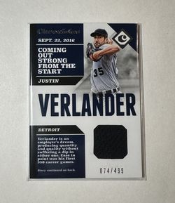 2017 CHRONICLES BASEBALL CARD RELIC /499 JUSTIN VERLANDER TIGERS