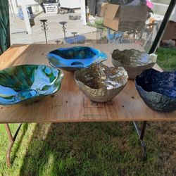 Beautiful Glass Colored Bowls