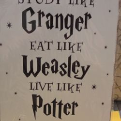 Harry Potter Granger Weasley Potter Wisdom Sign Tin Simple 8" x 12