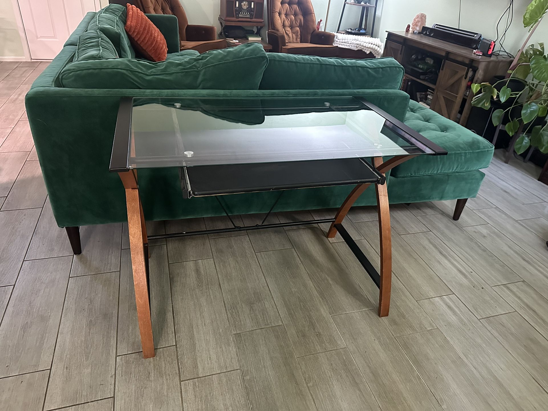 Glass Desk Mid Century Modern