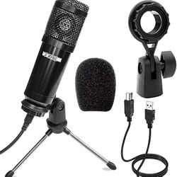 Microphone USB Condenser Mic for Computer PC Gaming, Podcast Desktop Tripod Stand Kit for Streaming  5 Core RM 4 B