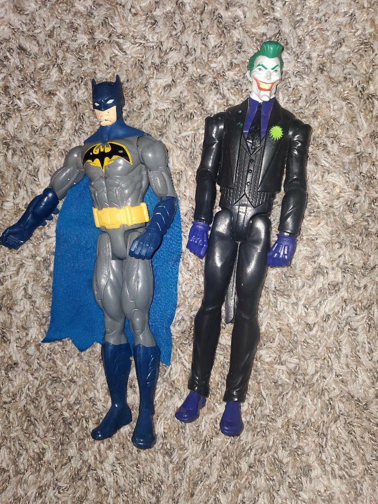 Mattel DC Comics Batman w/ BLUE Cloth Cape & The Joker" Black Suit DC Comics 12" Action Figure Toy Batman Mattel 2014