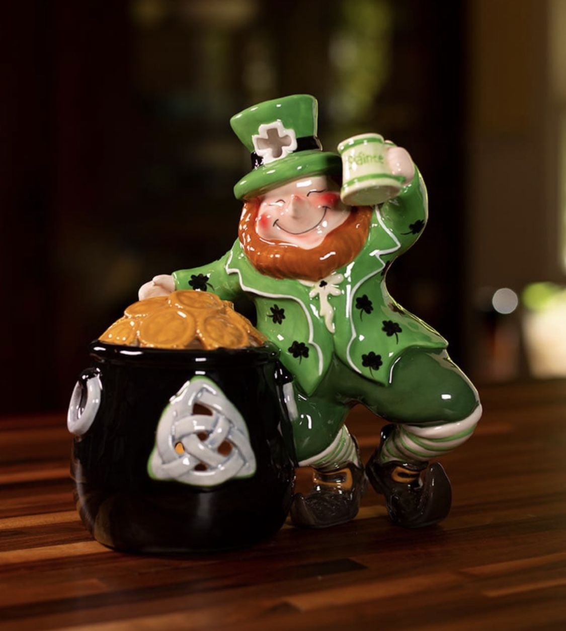 Blue Sky Clayworks St. Patrick’s Leprechaun’s Tea light Holder