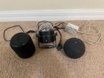 Smart Home & Party Bundle – Echo Dot + Bluetooth Speaker + Disco Light