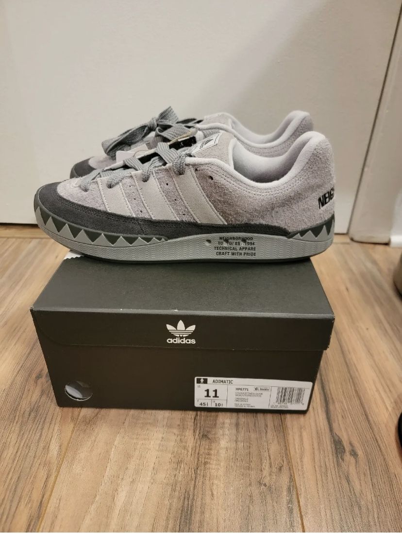 Adidas Adimatic Neighborhood Grey Shoes Size 11 HP6771 NWB