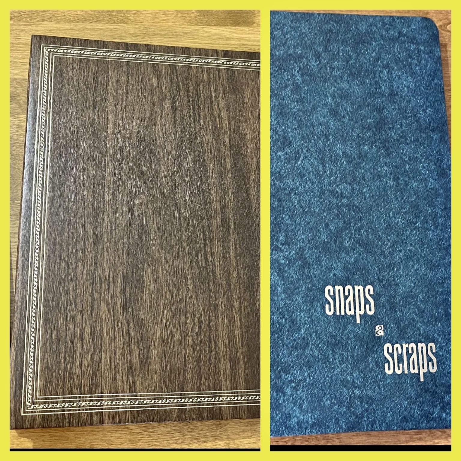 PAIR TEAL/ BROWN BRAND NEW HOLSON WILTON CONN USA VINTAGE PHOTO ALBUM/ SCRAPBOOK UNUSED : ORIGINAL GOLD STENCIL LETTERING & REFILL FORMS STILL IN POCK
