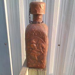 Leather Wrapped Vintage Liquor Bottle