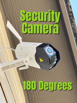 Security Camera 180 Degrees W/ Two Way Audio, Vision Nocturna Color, Sirena
