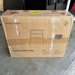 Nathan James Andrew End, Bedside or Side Table in Matte Black Finish with Two Natural Rattan Drawers Doors