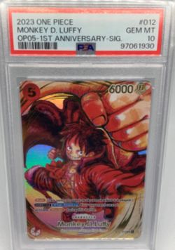 PSA10  LUFFY OP05-1ST ANNIVERSARY SIGNATURE
