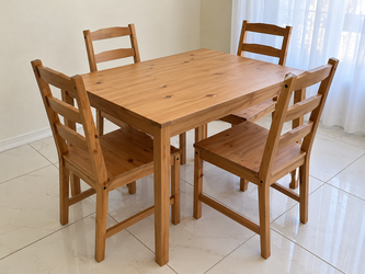 IKEA Wooden Dining Table with 4 Chairs – Excellent Condition – $60