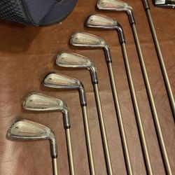 Full Set Knight Electra Oversize Irons, 3 Metal Woods, New Bag.