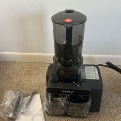 COSTWAY Cold Press Juicer, Slow Juice Extractor Machine with 5.3” Feed Chute,