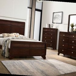 Queen Bed Frame  Dresser Mirror One Nightstand Free Local Delivery