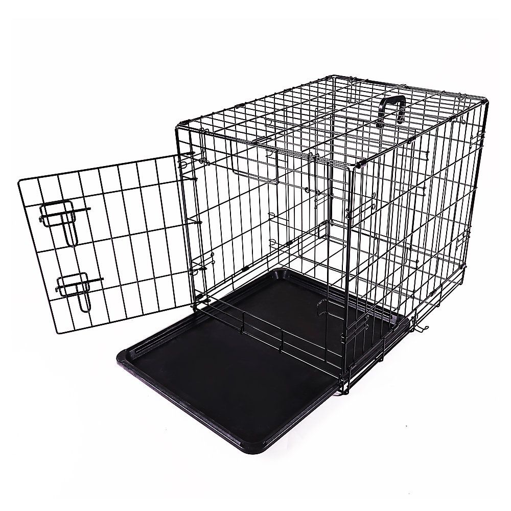 Single Door Folding Wire Dog Crate With Divider