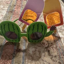 LUOZZY 4 Pairs Cactus / Popsicle Hawaiian Sunglasses Funny Photo Props Beach