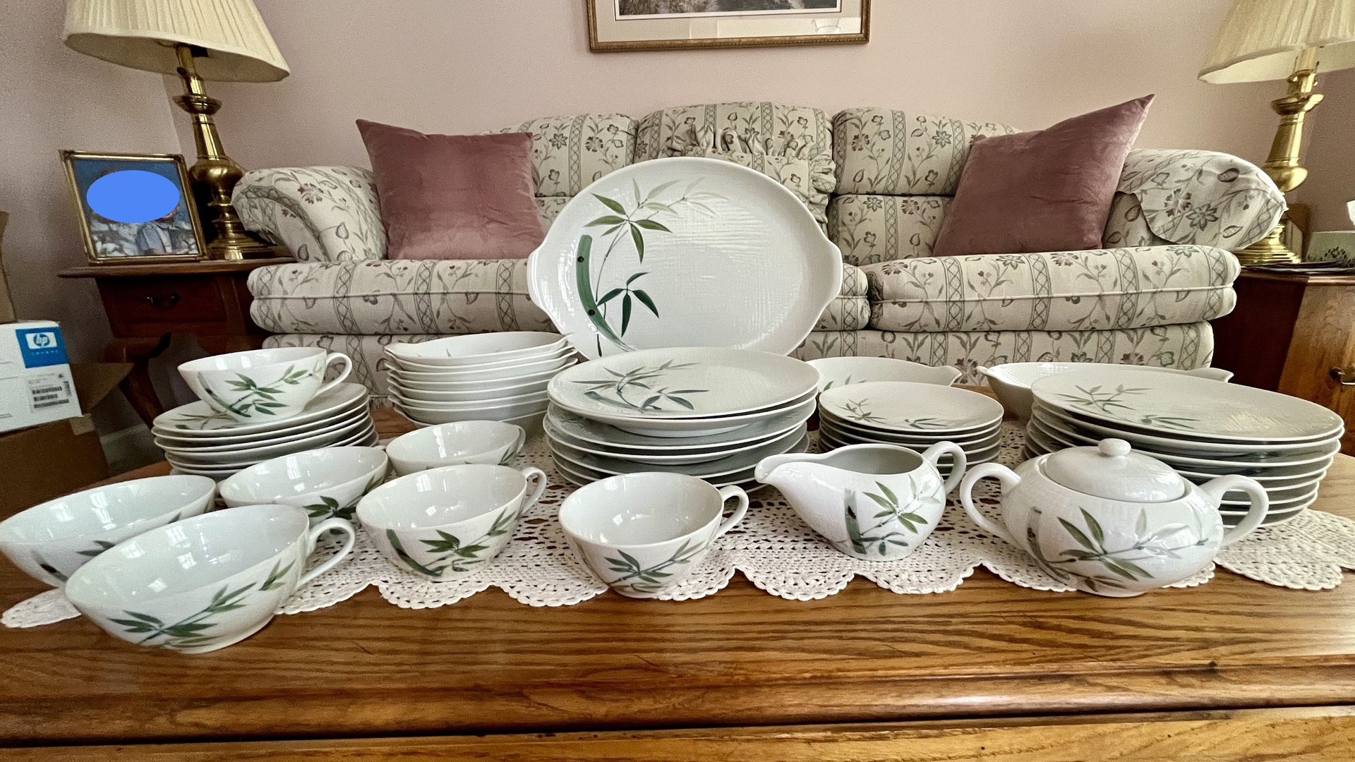 Vintage 1950's Hand Painted Bamboo China Made in Japan