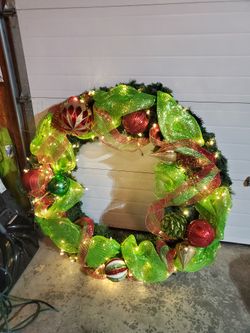 Very Large Lighted Christmas Wreath