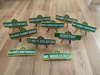 Sesame St Food Table Labels
