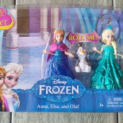 Disney Frozen Glitter Glider Anna Elsa and Olaf Doll Set NIB Mint In Box Movie