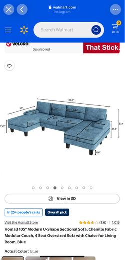 Homall U-Shape Sectional Sofa with Chaise