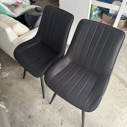 Set of FOUR  black dining chairs