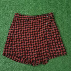 Women’s Shine Star Red Plaid Skort Size S