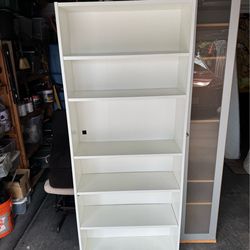 White wood 6-layer shelf bookcase