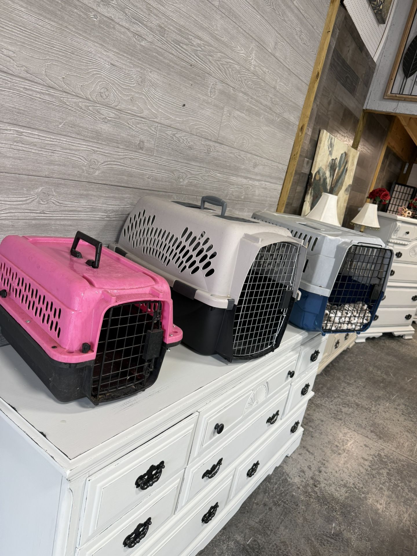 Cat or dog crate/  cage small is $15/ large $25/dresser available not 