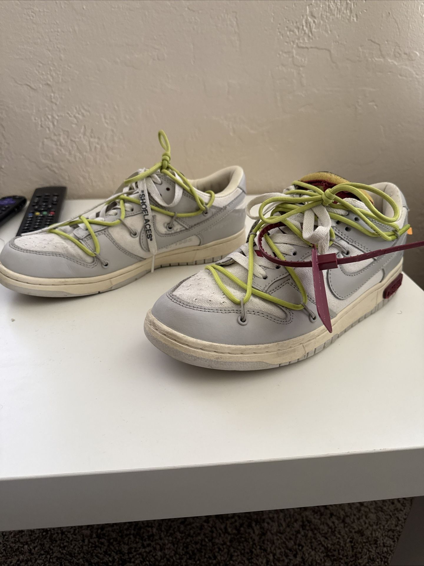 Nike Off-white Dunks Lot 08 Lot 50  White/grey Size 9.5