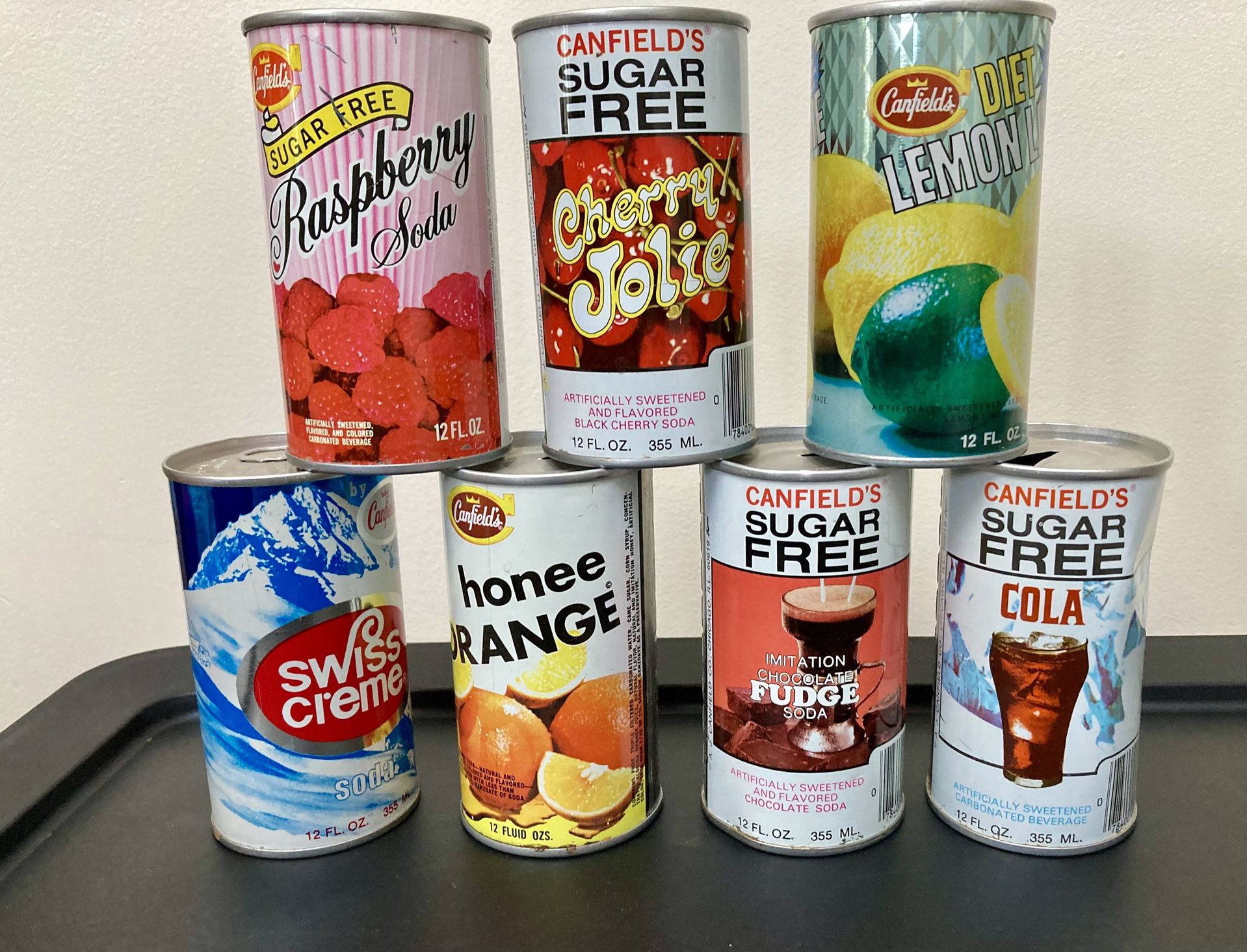Vintage 1970’s Canfield’s Soda Pop Cans.