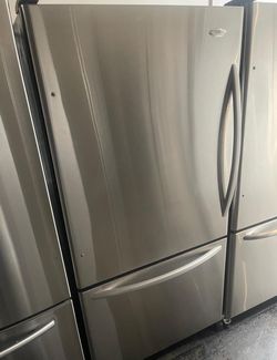 Whirlpool Bottom Freezer Stainless Refrigerator Fridge

