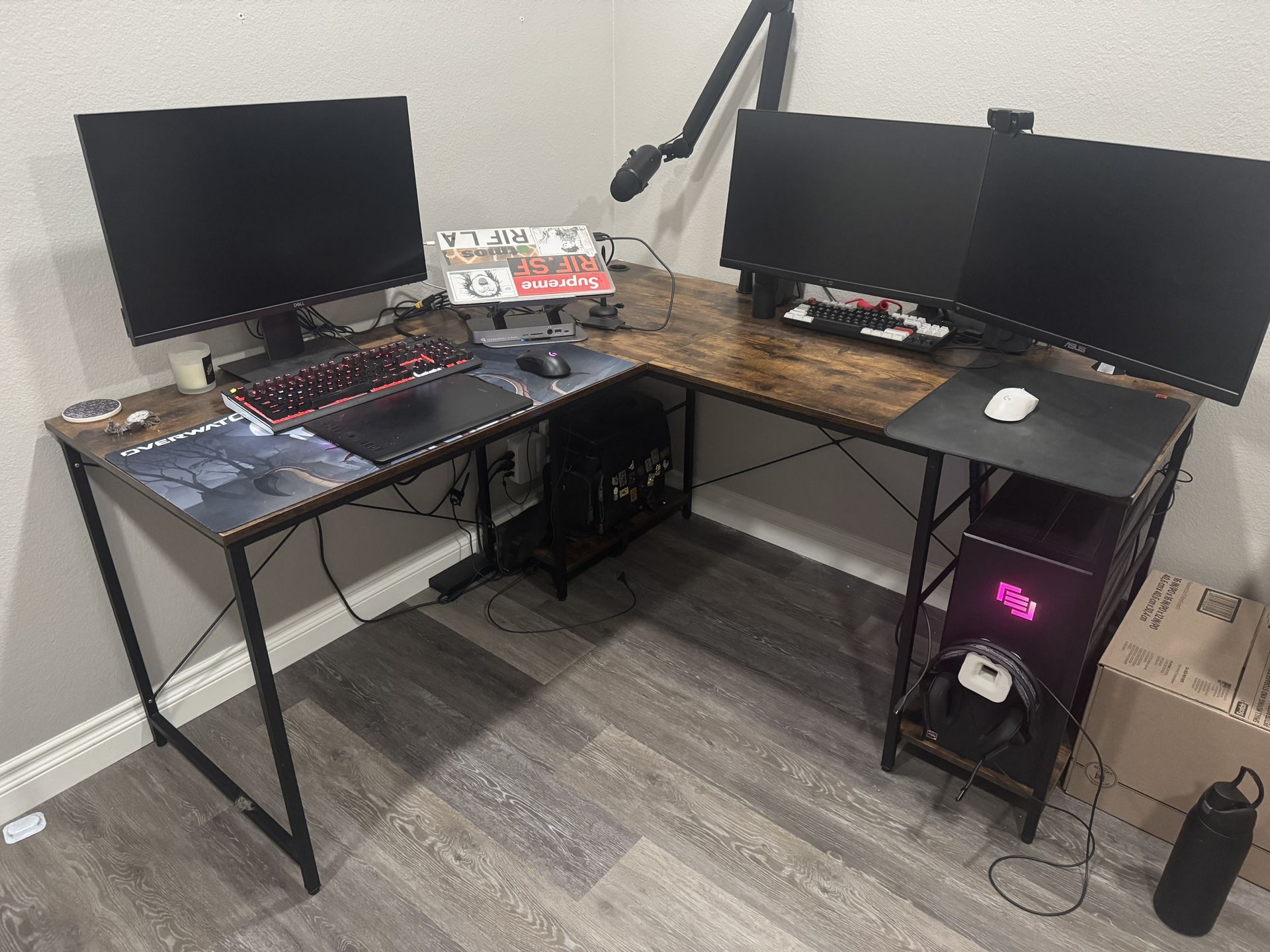 Wayfair Rustic Brown Black Metal Desk