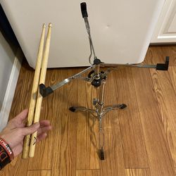 Adjustable Snare Drum Stand and Drumsticks 