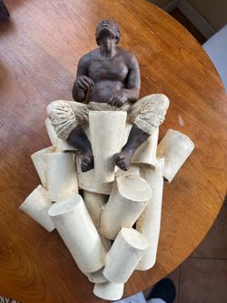 Ceramic Cuban Drummer Sculpture
