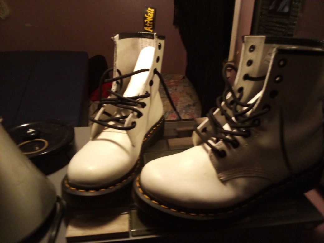 White Leather Doc Martens