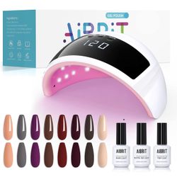 Set of UV lamp and 9 Fast Drying Gel Polish &9 manicure tools