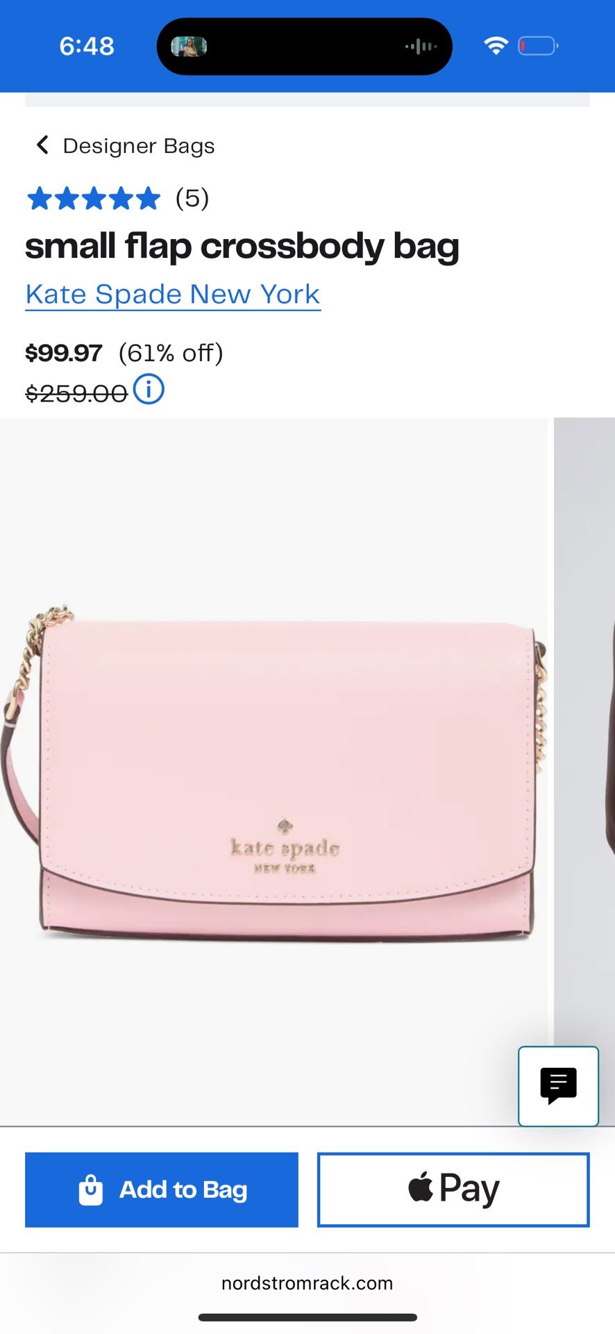 Kate spade pink cross body bag