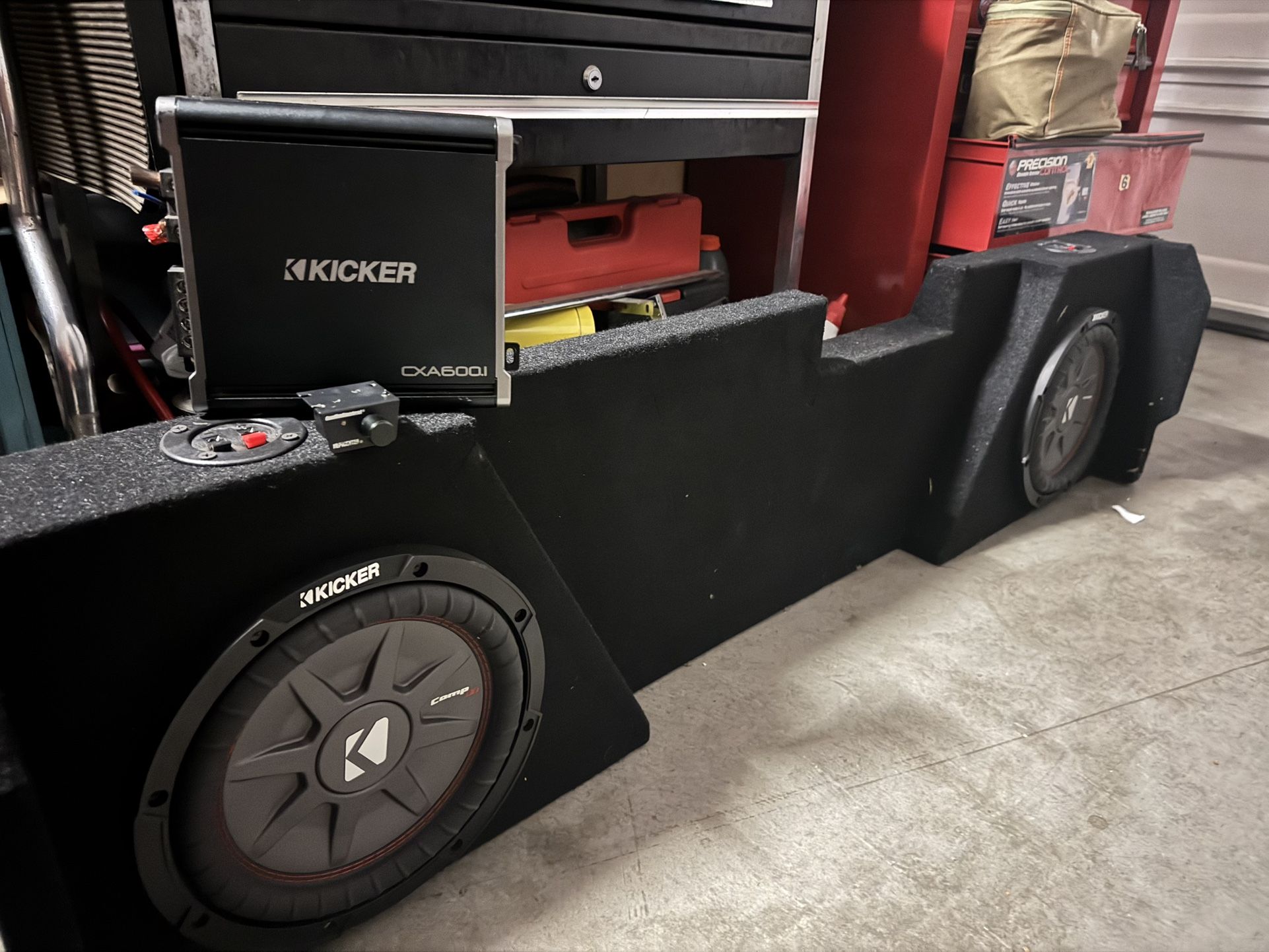 Kicker Speakers w/  54” Box Amp and Epicenter