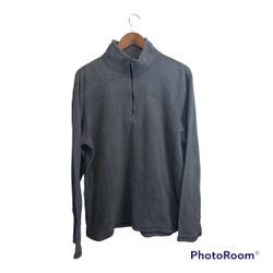 The North Face Men's L Gray Micro Fleece 1/4 Zip Pullover Lightweight Jacket