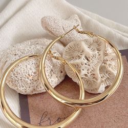 Minimalist Gold Plated Hoop Earrings 