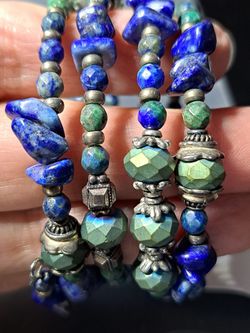 Lapis memory wire bracelet