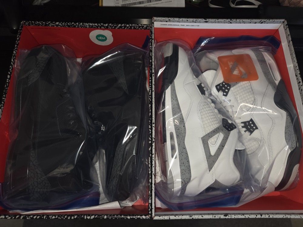 Jordan 3 Black Cat and Jordan 4 White Cement 11.5