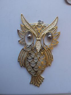 Huge vintage owl pendant