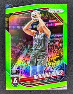 BRIONNA JONES 2025-26 PANINI PRIZM WNBA LIME GREEN HOLO /225 #107 ATLANTA DREAM