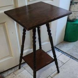 Antique Two Tiered Wooden Side Table