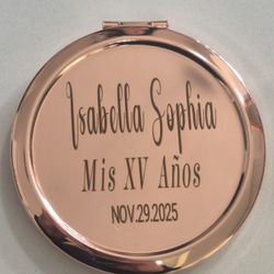 Recuerdos Para Quinceañera Sweet 15,16 Espejos Personalizados Grabados Engraved Mirrors Keepsakes 