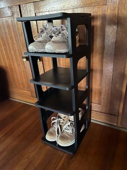 Black  5- Tier Vertical Shoe Rack